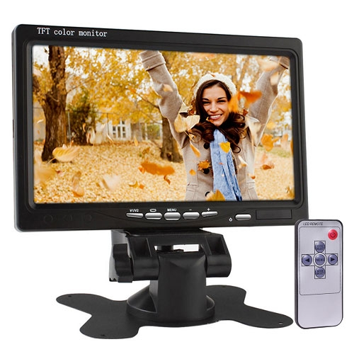 7" Widescreen TFT LCD Color 2 Video Input Car Rearview Monitor - Click Image to Close